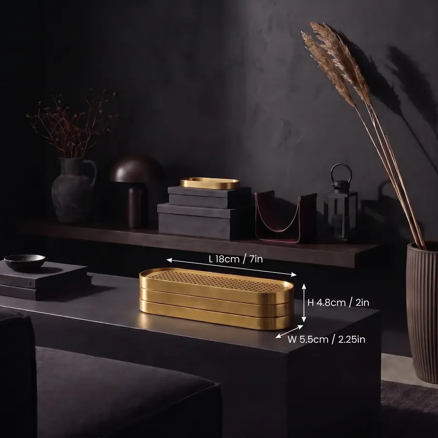 Detail of the perforated brass burning tray